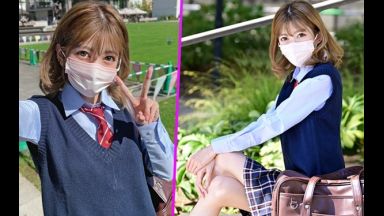 【Ｐ活ＪＫ】超スリム、ガリガリスレンダーな巨乳制服女子の、剛毛ま◯こに、パパ活チ●ポがめり込む、ハメ撮りエッチ…のthumbnail