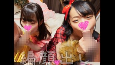 【５Ｐ乱交】色白パイパン桃色乳首の妖精コス、巨乳丸出し熊さんコスの、ビッチ娘が、ハロウィンでスワッピング乱交…のthumbnail