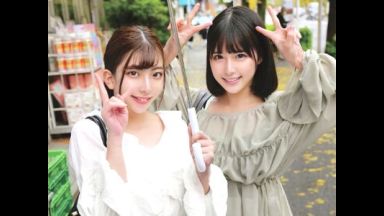 【素人】可愛い美少女2人組がM男男性の自宅訪問企画！友達とハーレム状態でW乳首責めや足コキするとドS痴女性が開花⁉のthumbnail