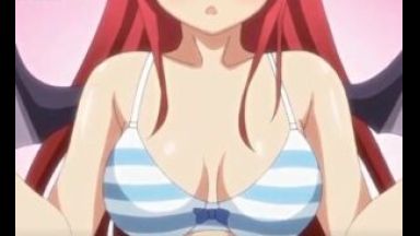 ［エロアニメ］サキュバスJKが巨乳なもんだからそのおっぱいを借りて無理やりパイズリをする男…一度やってみたかったんだよなって気持ちは理解できるのthumbnail